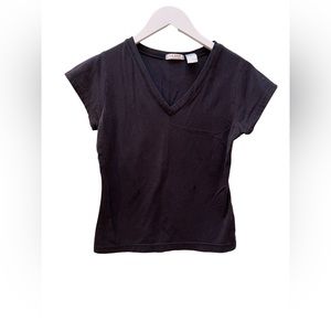 Red Paint Short Sleeve Cotton T shirt Black Large